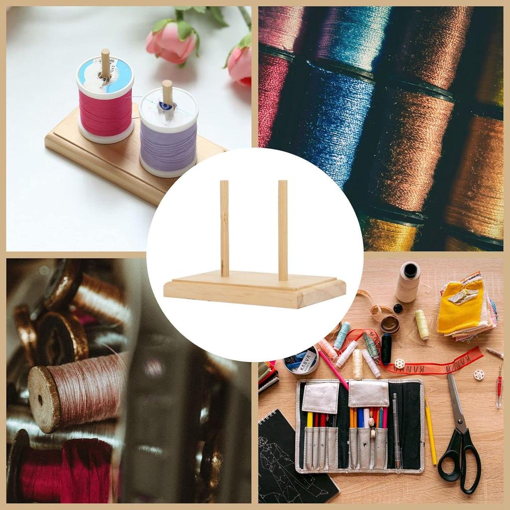 Wooden Hand Spinning Holder Spinning Yarn Ball Holder Wool Skein Thread Dispenser Embroidery Stitching Thread Holder Thread Spool Bobbin Rack