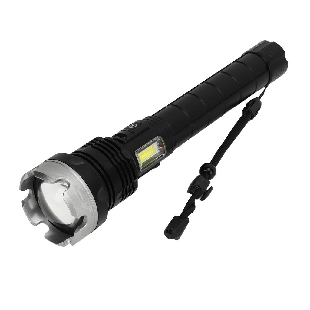 Outdoor Flashlight Super Bright Torch USB Rechargeable Zoomable Retractable Aluminium Alloy Shell Waterproof Flashlight for Camping Travel