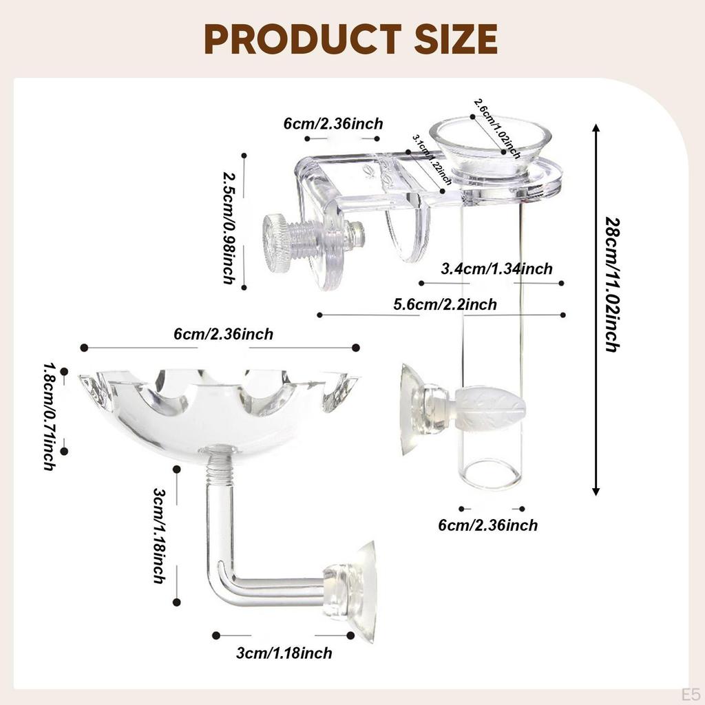 Aquarium Feeding Tube and Tank Accessories, Acrylic Glass, Easy To Clean, Clear Feeder