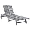 VidaXL Garden Lounge Chair with Cushion Grey Solid Acacia Wood