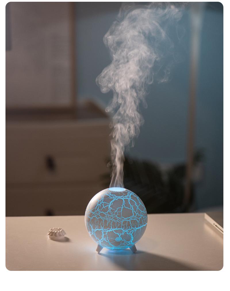Colorful Flame Aroma Diffuser: Planet Design, Humidifier & Essential Oil Desktop Plug-In