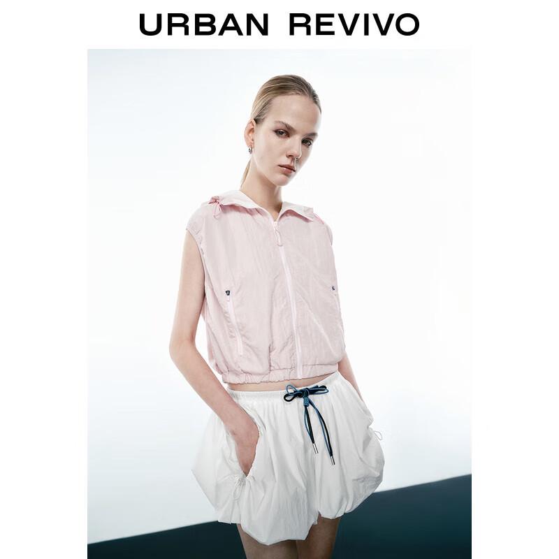

UR 2025 Spring Women s Casual Sporty Hooded Vest XS