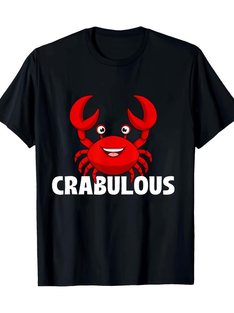 Summer CRABULOUS Letter ironic humor weirdcor Sarcastic Hilarious T Shirt Tee Women Men Cotton Oversized Vintage Streetwear top