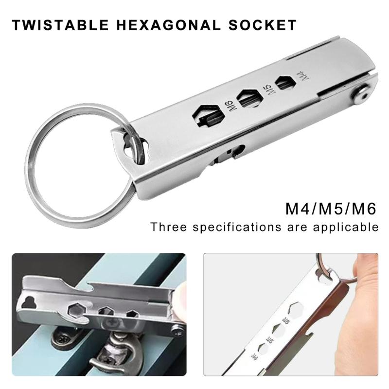 11 In 1 Keychain Multitool Screwdriver Bit Folding Multi Tool Bottle Opener Portable Pocket Tool for Outdoors Camping