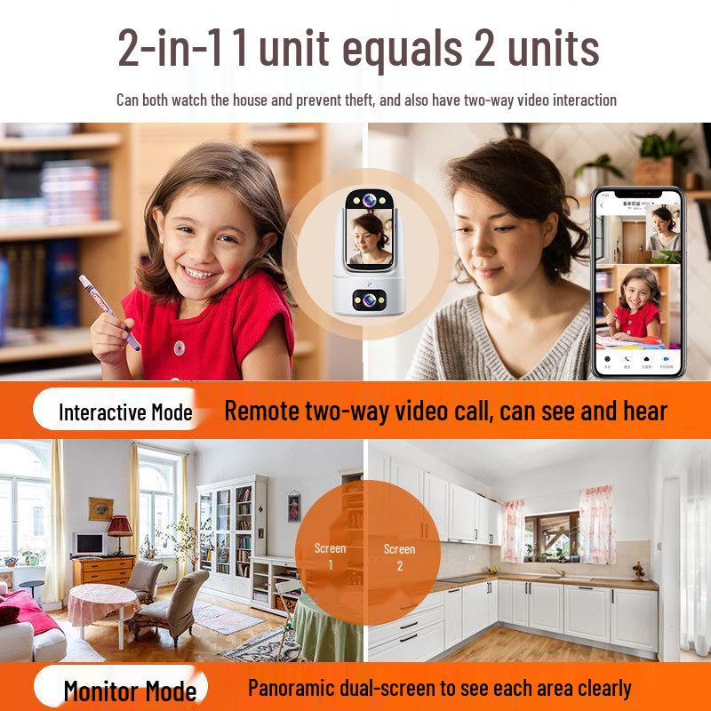 360° Smart-Home-Monitor mit Zwei-Wege-Videoanruf und Fernzugriff über Mobilgerät