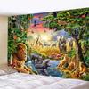 Forest Animals Dinosaur Tiger Wall Hanging Tapestry Art Deco Blanket Curtain  at Home Bedroom Living Room Decor