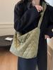 Casual Cotton Shoulder Bag With Standup Pouch For Daily Outings