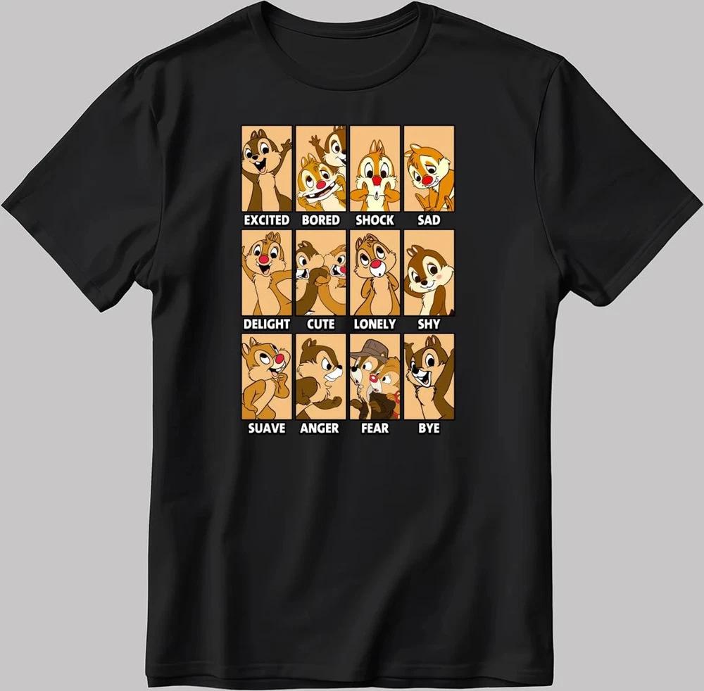Chip Dale Moods Short Sleeve Black Tshirt S