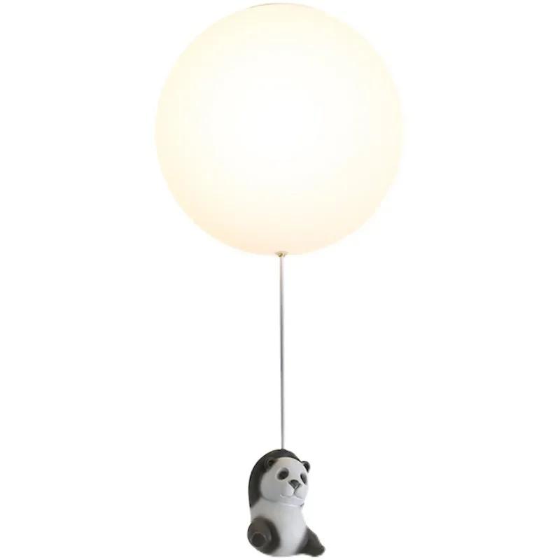 Nordic Creative Panda Bedroom LED Ceiling Lamp Living Room Children's Cartoon Animal Unique Art Decorative Lighting Fixture