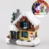 Mini Weihnachts Haus Möbel Puppenhaus LED Haus Dekorieren Licht Mit Harz Miniatur Haus Heimdekoration Weihnachtsgeschenke