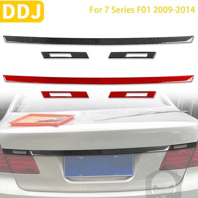 For BMW 7 Series F01 2009-2014 Accessories Car Carbon Fiber Exterior Trunk Trim Strip Sticker