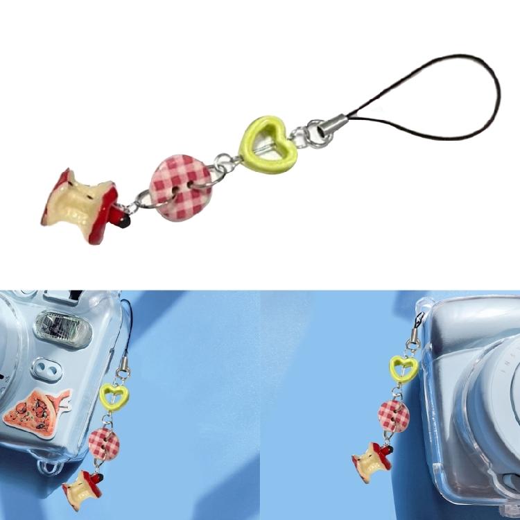 Sweet Fruit Core Keychain Cute Button Keyring for Women Fashion Jewelry