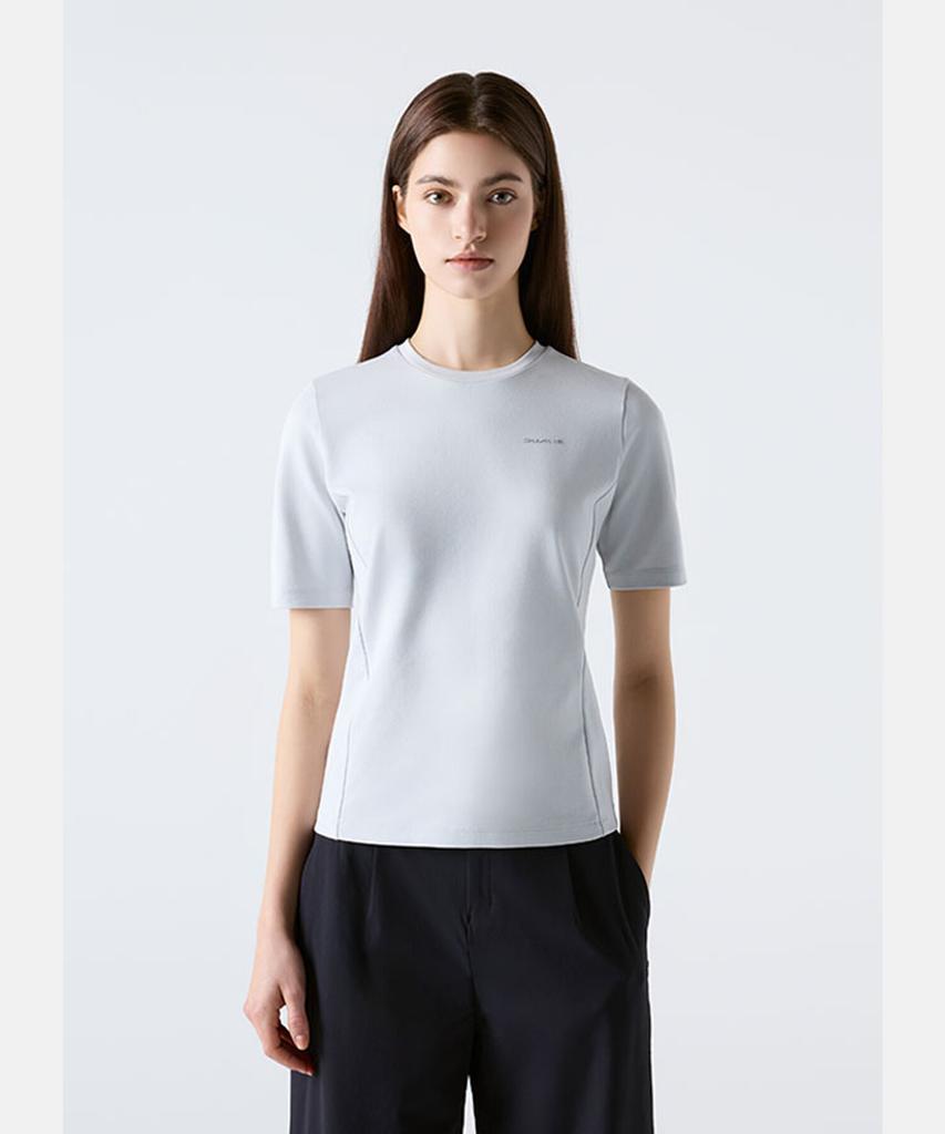 DESCENTE Dualis Round Short Sleeve T-Shirt Light Gray (Sq323Dts72) (B Type)