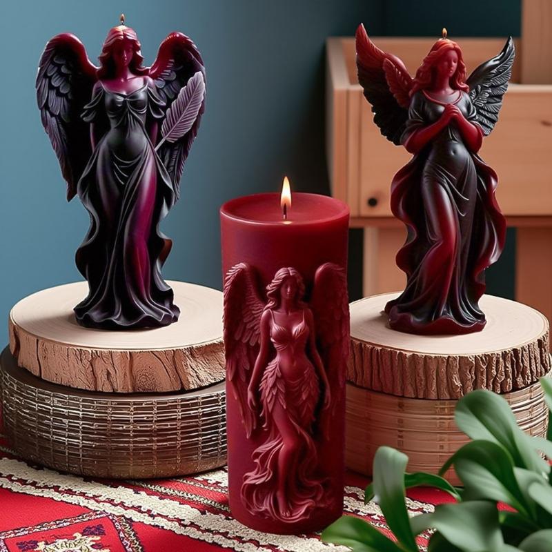 Detailní Design Andělského Křídla Bohyně Silikonová Forma na Svíčky pro Výrobu Vonných Svíček a Mýdel Snadné Vyjmutí Víceúčelové Použití