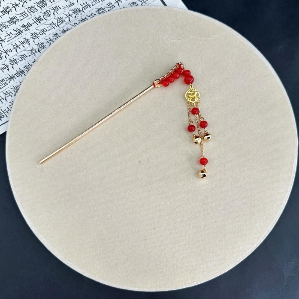 Antique Ancient Hair Stick Chinese Knot Chinese Style New Year Hairpin Classical Tassel Hanfu Hair Fork Cheongsam Accessories