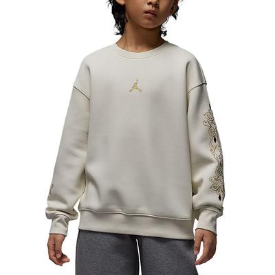 Jordan Moletom FW25 Edição de Ano Novo Voo Pulôver Gola Redonda Tricô Manga Longa Infantil Moletons Infantis IR8375-347