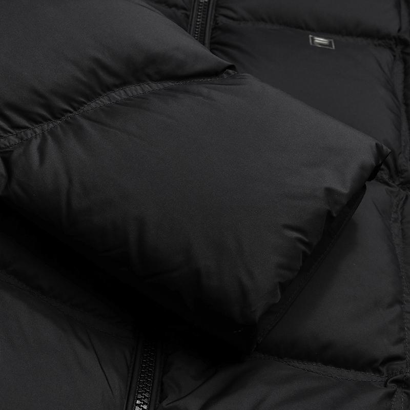 FILA White Casual Commuter Classic Simple Comfortable Versatile Stretchy Goose Down Warm Hooded Jacket Women outerwear Black F11W543916FBK