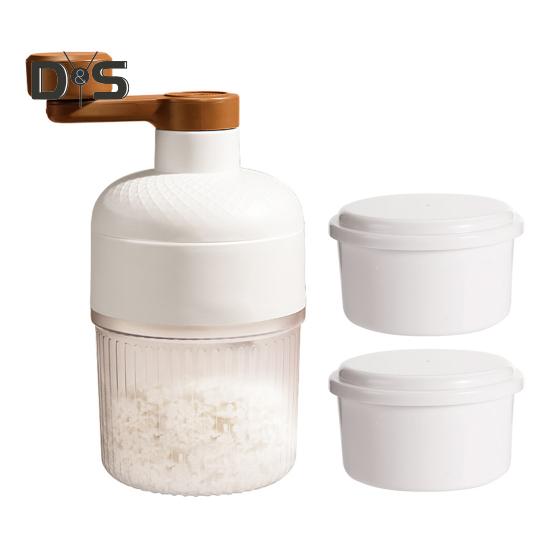 

Машина для резки льда с лезвием из нержавеющей стали, ручная дробилка льда с формой для кубиков льда, портативная ручная машина для резки льда для смузи, молочных коктейлей белый