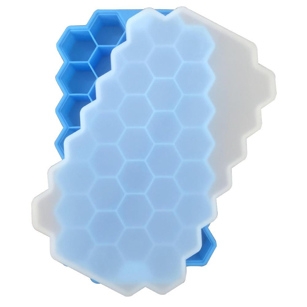 Honeycomb Ice Cube Tray Reusable Silicone Ice Cube Mold BPA Free Ice Maker with Removable Lid for Easy Release