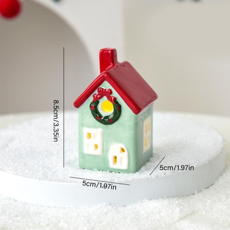 Ceramic Christmas cottages Houses With Battery Power Supply Safe Indoor and Outdoor Decoration For Seasonal Enthusiasts