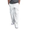 Red Men Cargo Jogger Pants Autumn Hip Hop Street Wear Loose Trousers Multi Pocket Solid Color Overalls Sports Wear