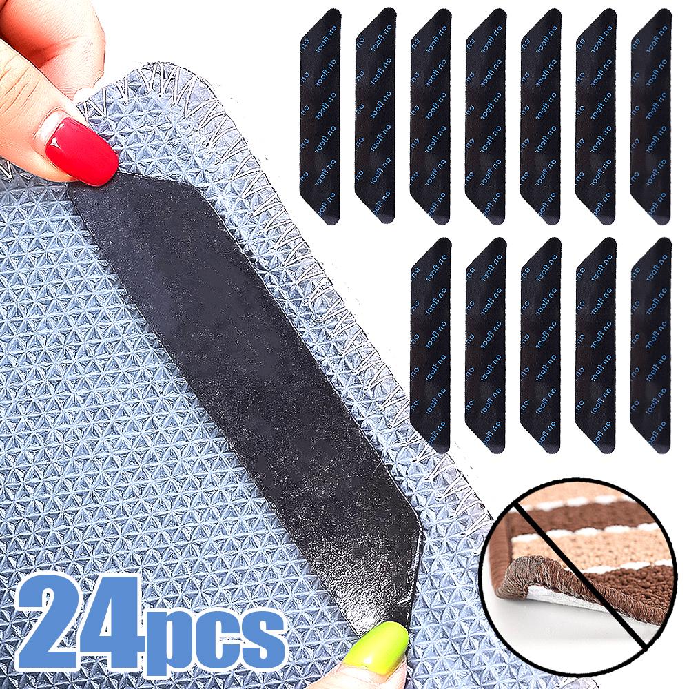 32/24/16/8/1Pcs Carpet Sticker Anti -sliding Paster Reusable Washable Floor Rug Mat Tape Gripper Corner Pad Home Bathroom Supplies