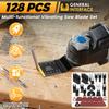 Bi-metal Oscillating Tool 8/15/128PCS Oscillating Saw Blade with Scraper Sandpaper Sanding Disc and Adapter Oscillating Tool