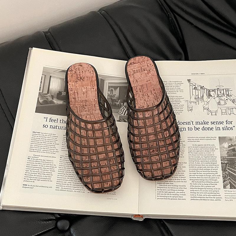 

Простые хрустальные туфли-желе, пустой пляж, крутые шлепанцы, женские летние классические, уличная мода, сумка, шлепанцы с открытым носком 36 чёрный