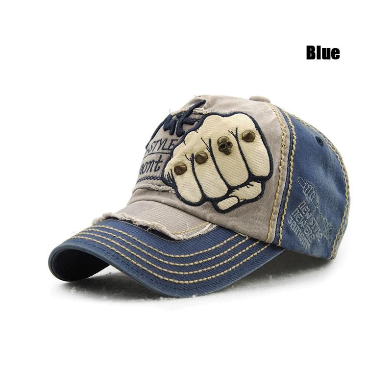 Mode Baseballkappe Sport Outdoor Freizeitkappe Sonnenhut Gorras Hip Hop Kappen Einheitsgröße Verstellbar Unisex Faust Nieten Patches