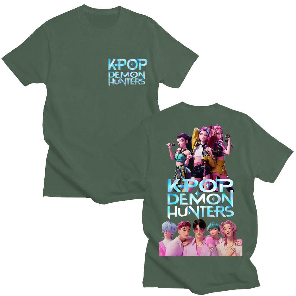 Movie KPop Anime Demon Hunters Saja Boys T Shirt Men Women Fashion Short Sleeve Oversized Cotton Casual Loose T-shirt Fans Gifts