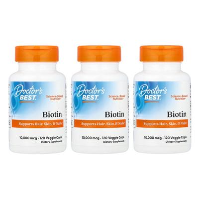 Biotin 10000mcg Veggie Capsules 120 Tablets, 120 Tablets, 3 Units