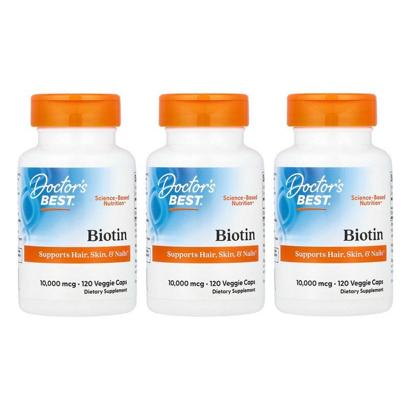 

Doctor s Best Biotin 10000mcg Veggie Capsules 120 tablets, 120 tablets, 3 units