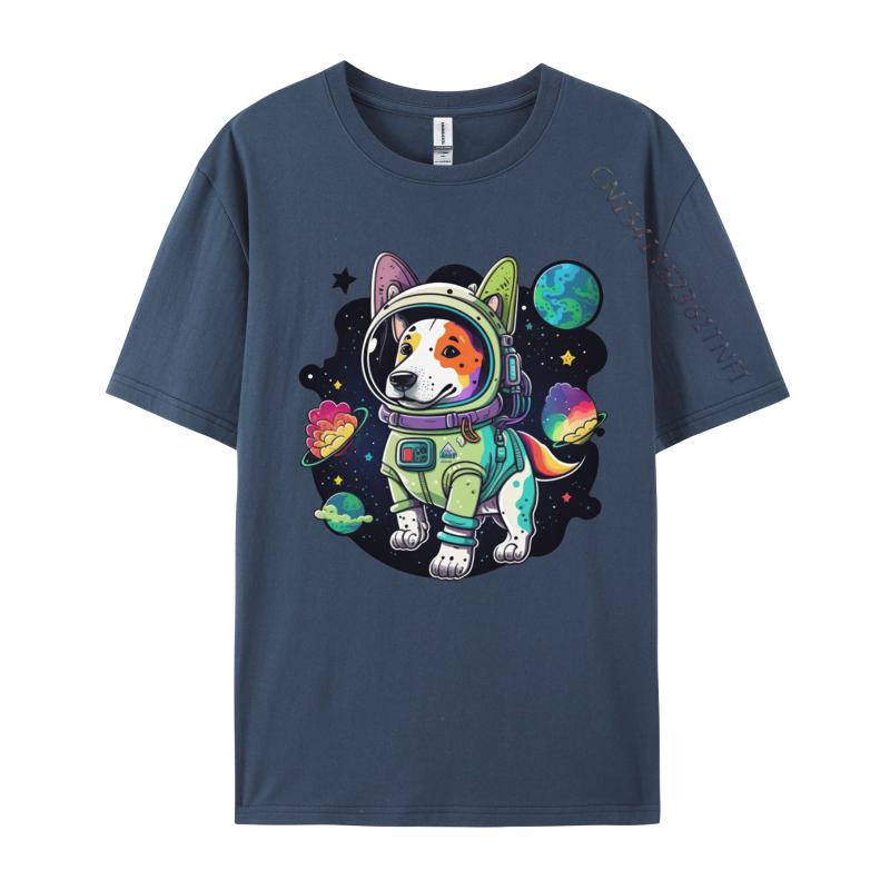 Dog Astronaut In The Cosmos Tshirt Funny T Shirts Cotton Tops Tees For Men T Shirt Blank T Shirt 100 Cotton