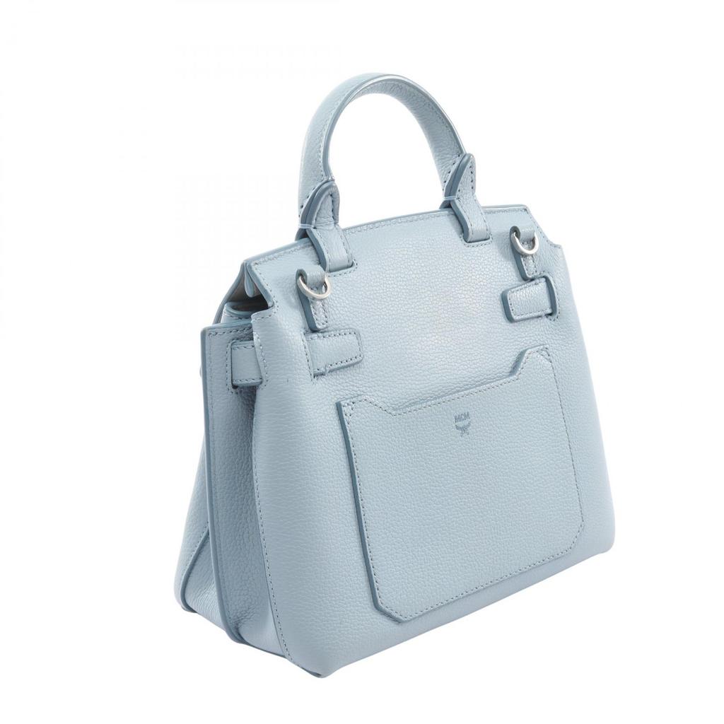 Used MCM Handbag leather Blue Used Women