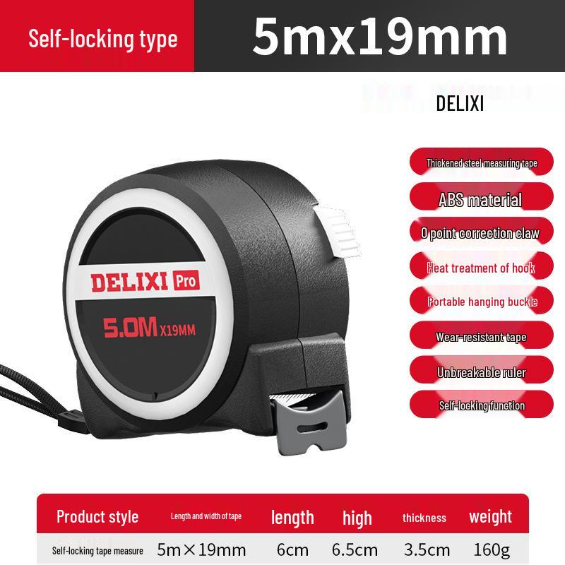 Delixi Steel Tape Measure: Thickened and Hardened, 5m/3m/10m Options, Durable Household Ruler