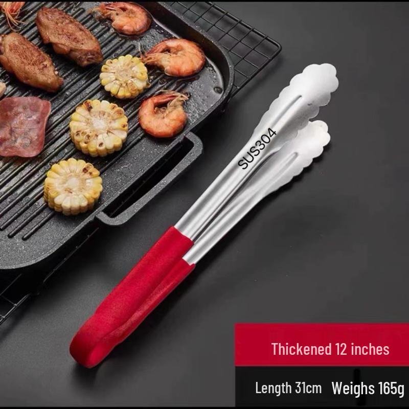 Extra Long Stainless Steel Food Tongs Set