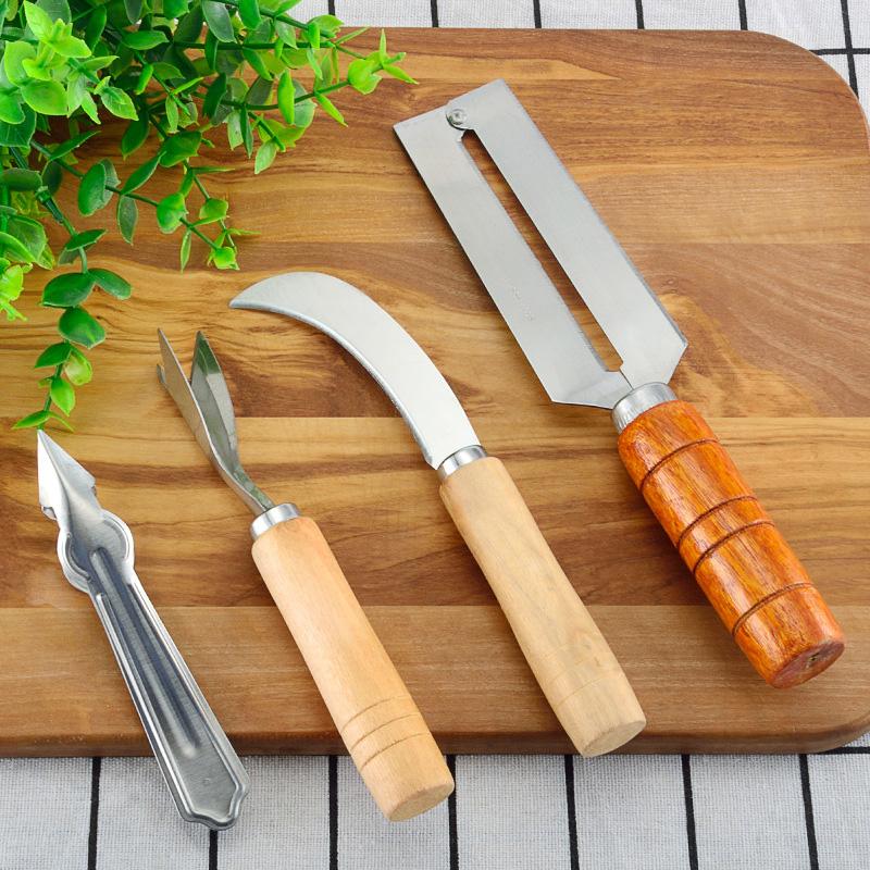 Pineapple Peeler Remover Slicer Tool Stainless Steel Pineapple Eye Clip Cutter Sugarcane Peeling for Kitchen Tool 4pcs 4