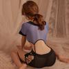 Policewoman uniform cos one-piece suit sexy hollow strap sexy underwear secretary hip skirt hot perspective V-neck