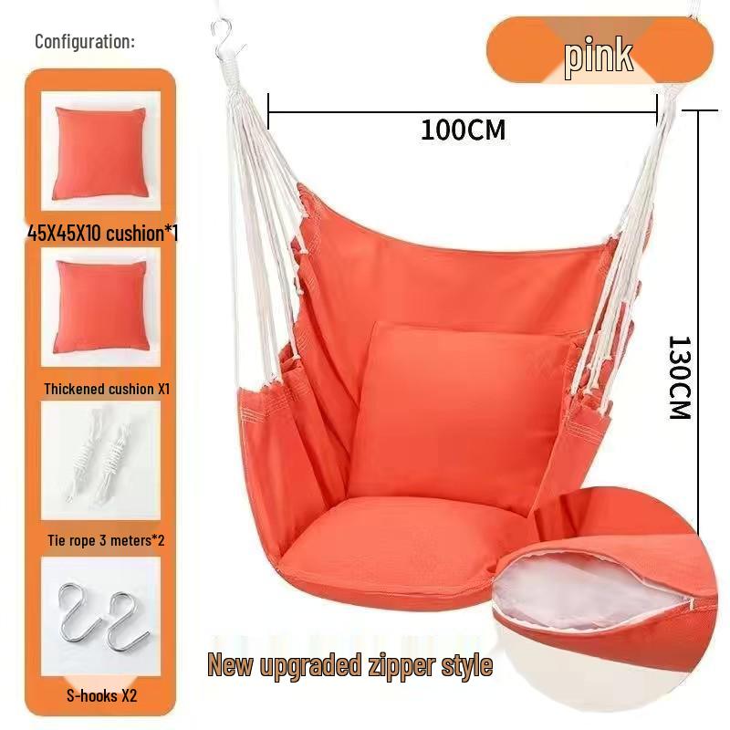 Canvas Hanging Chair: Thickened Indoor/Outdoor Dorm Swing for College Students & Kids
