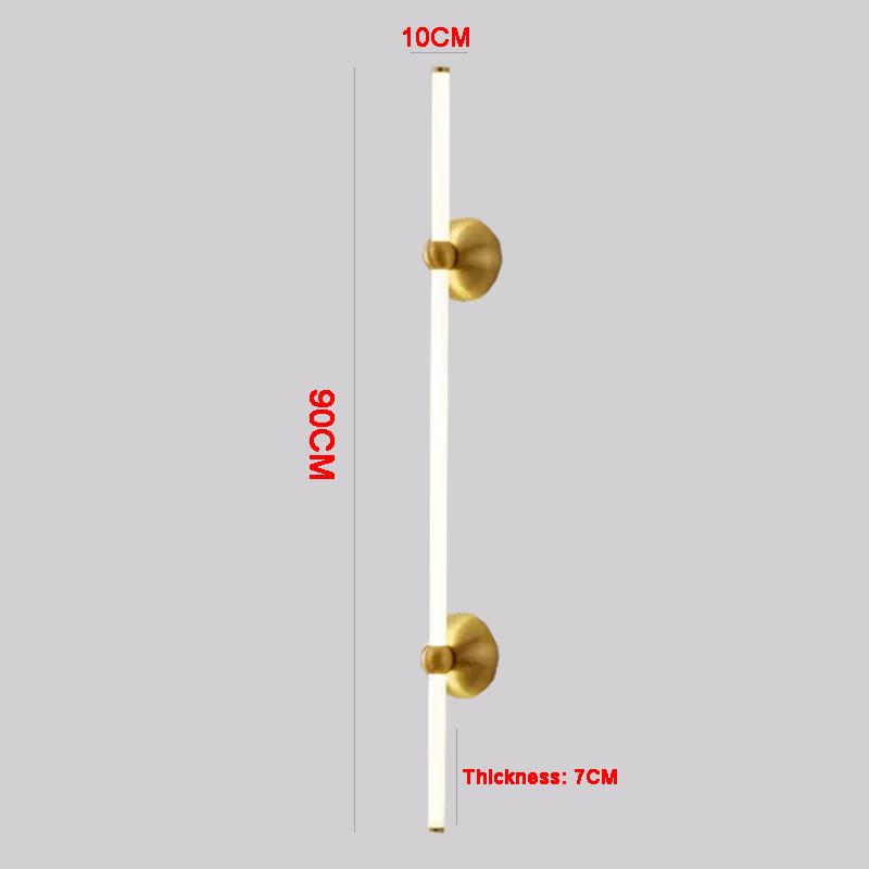 

Светодиодный настенный светильник Nordic Stripe, креативный минималистичный современный светильник для гостиной, спальни, лестницы, акриловая линия, прикроватная лампа 21W&Neutral light золотистый
