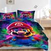 3pcs Colorful Super Mario Bedding Set - Includes 1 Quilt Cover and 2 Pillowcases, Comfortable Bedding with Stylish Design for Bedroom, Machi