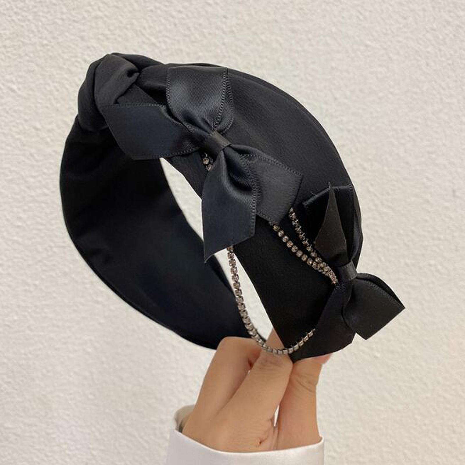 

Новая Модная Повязка На Голову Для Женщин Двойной Бант Элегантная Кисточка Цепочка Со Стразами Головной Убор Вечеринка Путешествия Аксессуары для Волос