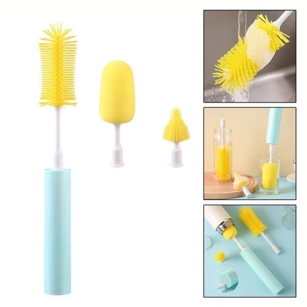 Silicone Brush Head Electric Bottle Brush 360 Degree Rotation Baby Bottle Brush Kitchen Use