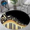 1Pc Staff music Circular Print Rug - home decoration Carpet For Living Room Bedroom Flooring Computer Chair Area Rug