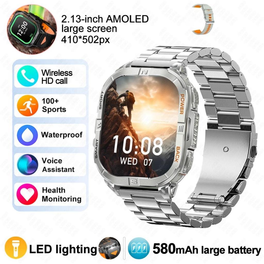 New Smart Watch GPS Outdoor Barometric Compass LED Flashlight 580 MAH 3ATM Waterproof 100+ Sports Mode Health BT Call Smartwatch