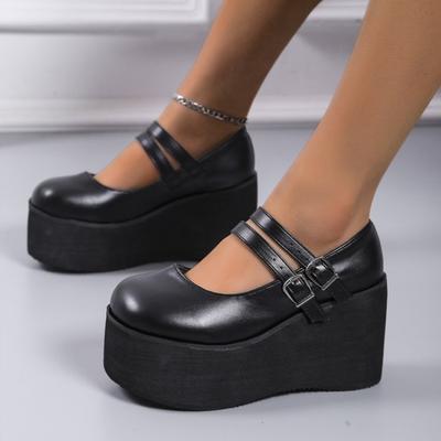 Brandneue weibliche Lolita süße Mary Janes Pumps Plateau Wedges High Heels Damen Pumps süße Gothic Punk Schuhe Frau