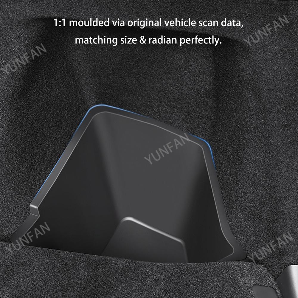 For Tesla New Model YL 2026 Trunk Side Compartment Storage Box TPE Waterproof Cargo Organizer Cover Plate Replacement Parts