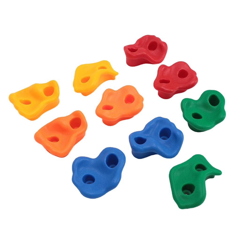 Rock Climbing Holds Outdoor Climbing Wall Holds Plastic Colorful Grips for Backyard Playground 10 PCS + Screws