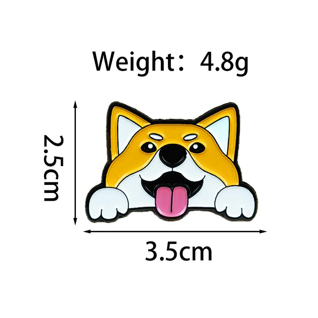 Kawaii Shar Pei Spot Brooch - Cute Cartoon Animal Metal Badge Accessory