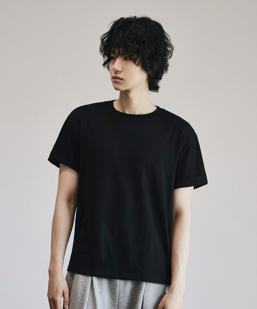 SIGNATURE Summer Crop Solid Roll-Up Short Sleeve T-Shirt [3 Colors]